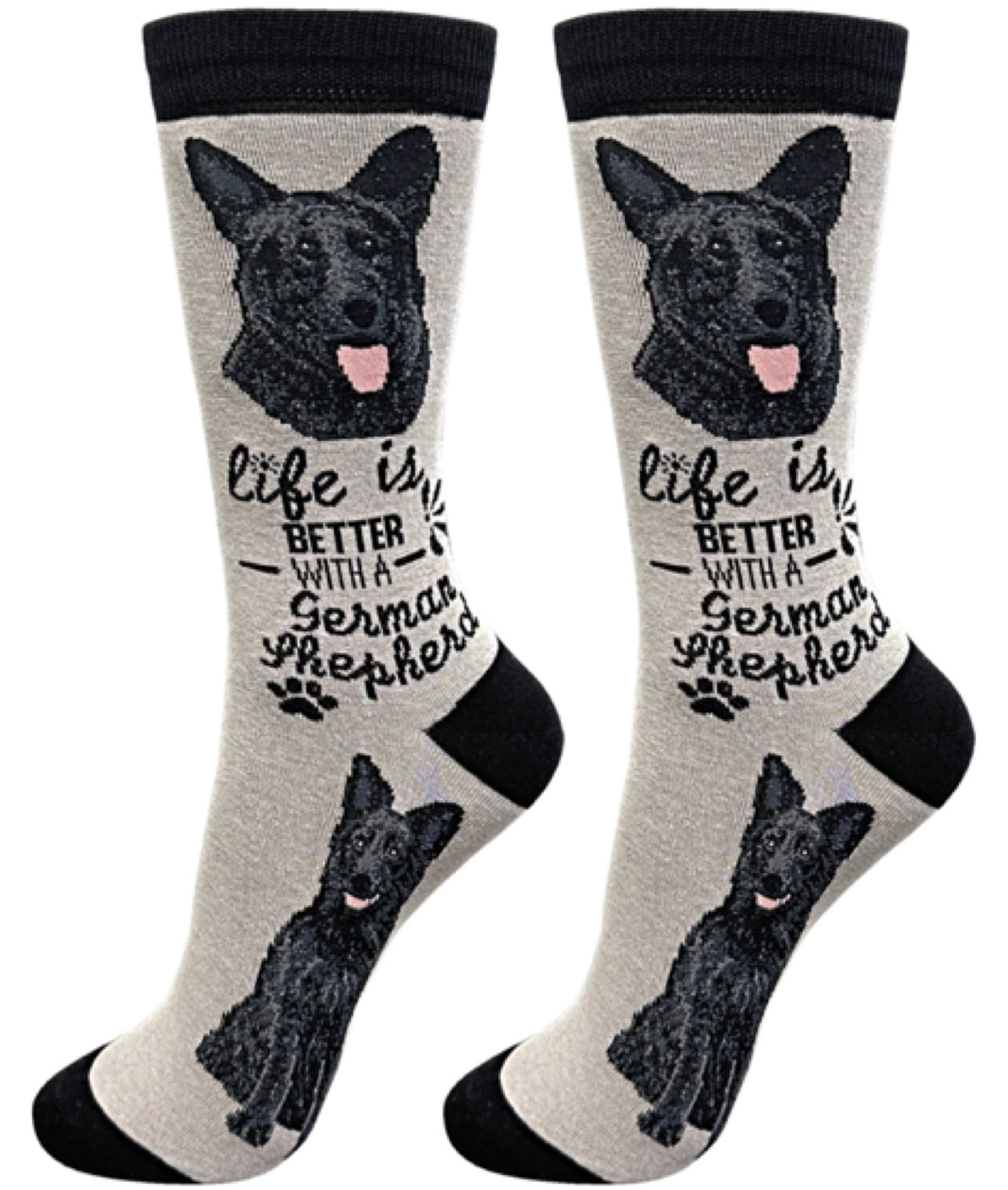 BLACK GERMAN SHEPHERD Dog Unisex Socks By E&S Pets CHOOSE SOCK DADDY, LIFE IS BETTER - Novelty Socks for Less