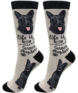BLACK GERMAN SHEPHERD Dog Unisex Socks By E&S Pets CHOOSE SOCK DADDY, LIFE IS BETTER - Novelty Socks for Less