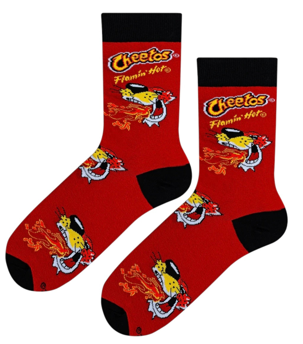 CHEETOS FLAMIN’ HOT Unisex Socks With CHESTER CHEETAH Cool Socks Brand - Novelty Socks And Slippers