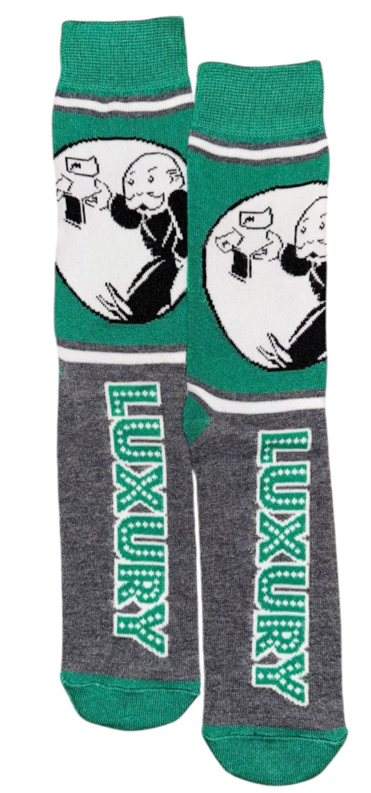 MONOPOLY Men’s UNCLE PENNYBAGS THROWING CASH Socks ‘LUXURY’ - Novelty Socks And Slippers