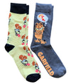 GARFIELD & ODIE Men’s 2 Pair Of Socks With ODIE & PIZZA SLICE - Novelty Socks And Slippers