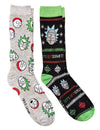 RICK & MORTY MEN’S 2 PAIR OF CHRISTMAS SOCKS ‘Let’s Get Schwifty’ Adult Swim - Novelty Socks And Slippers