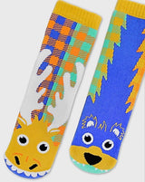 PALS SOCKS Brand Unisex Toddler-Adult MOOSE & BEAR Gripper Bottom Socks (CHOOSE SIZE) - Novelty Socks And Slippers