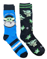 STAR WARS Men’s BABY YODA 2 Pair Of Socks - Novelty Socks And Slippers