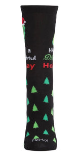 HAVE A DILL-IGHTFUL HOLIDAY Ladies Christmas Pickle Socks MeMoi Brand - Novelty Socks And Slippers