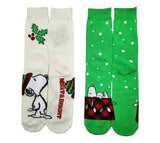 PEANUTS Men’s CHRISTMAS 2 Pair Of Snoopy Socks ‘MERRY & BRIGHT’