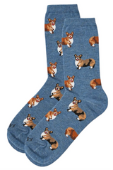 Memoi Brand Ladies WELSH CORGI Dog Socks - Novelty Socks And Slippers