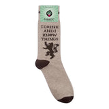I DRINK & I KNOW THINGS Adult Unisex Socks FUNATIC Brand - Novelty Socks And Slippers