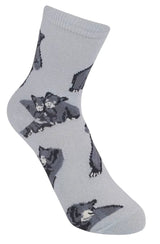 FUNATIC Brand Unisex Kids BLACK BEAR Socks Bears All Over Kids Age 7-10 - Novelty Socks And Slippers