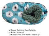 COMFIES BRAND Ladies POODLE DOG (WHITE) Non-Skid Slippers - Novelty Socks And Slippers