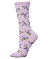 DRAGONFLY Ladies Socks MeMoi Brand DRAGONFLIES ALL OVER - Novelty Socks And Slippers