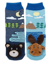 MESSY MOOSE Brand Unisex Baby BLACK BEAR & MOOSE Gripper Bottom Socks - Novelty Socks And Slippers