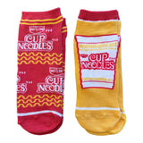 NISSIN CUP NOODLES Ladies 2 Pair Of Ankle Socks ODD SOX Brand - Novelty Socks And Slippers