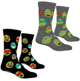 TEENAGE MUTANT NINJA TURTLES Unisex 2 Pair Of Socks ODD SOX Brand - Novelty Socks And Slippers