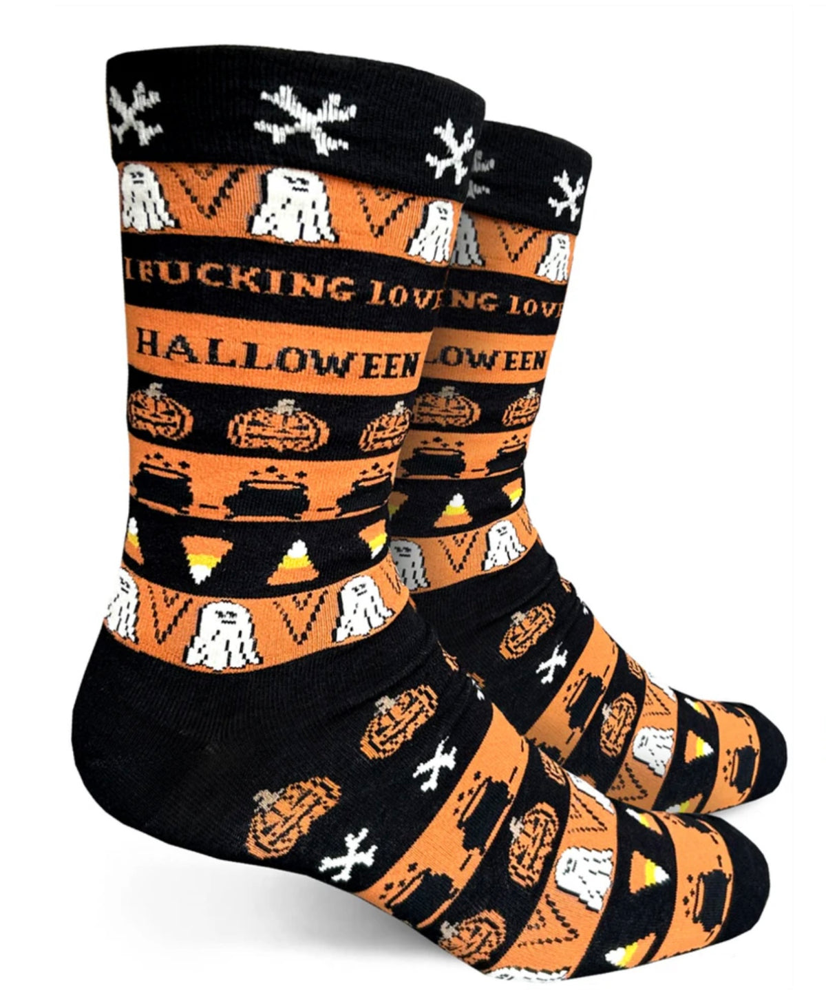 GROOVY THINGS CO. Men’s I FUCKING LOVE HALLOWEEN Socks - Novelty Socks And Slippers
