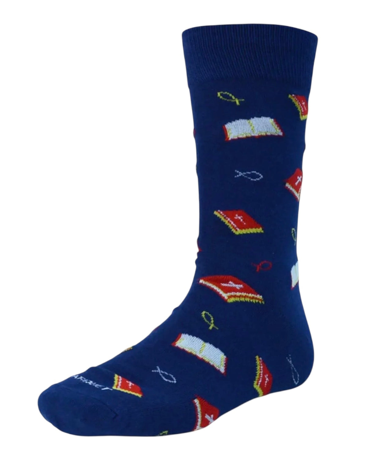RELIGIOUS Men’s Socks Ichthus (FISH) & Bible PARQUET Brand - Novelty Socks And Slippers