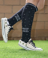 FRESH OUT OF FUCKS Ladies 15-20 mmHg Compression Socks GROOVY THINGS Brand - Novelty Socks And Slippers
