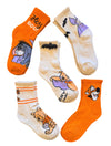 DISNEY WINNIE THE POOH Ladies 5 Pair Of HALLOWEEN Socks ‘SCARY CUTE' 3-D Black Bat