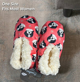 BLACK & WHITE SHIH TZU Dog Ladies Non-Slip Slippers COMFIES BRAND By E&S Pets - Novelty Socks And Slippers
