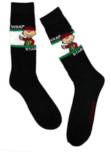 PEANUTS MEN’S CHARLIE BROWN CHRISTMAS ‘WRAP STAR’ Socks - Novelty Socks And Slippers