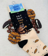 GROOVY THINGS Co. Brand Ladies RACOON Socks ‘EAT SHIT & DIE’ - Novelty Socks And Slippers