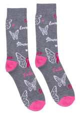 PARQUET Brand Ladies BREAST CANCER AWARENESS Socks ‘Faith’, ‘Hope - Novelty Socks And Slippers