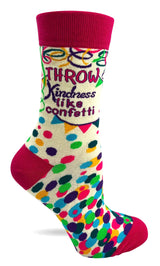 FABDAZ Brand Ladies THROW KINDNESS LIKE CONFETTI Socks - Novelty Socks And Slippers