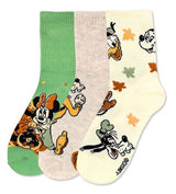DISNEY Ladies 3 Pair Of Harvest Thanksgiving Socks Mickey, Minnie, Goofy