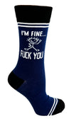 HEY NOW Brand By Fabdaz Unisex Socks I’M FINE… FUCK YOU - Novelty Socks And Slippers