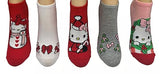 SANRIO HELLO KITTY Ladies CHRISTMAS 5 Pair Of No Show Socks ‘WARM WISHES’ - Novelty Socks And Slippers