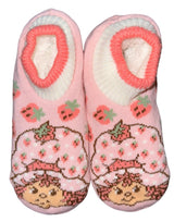STRAWBERRY SHORTCAKE Ladies Shortie Gripper Bottom Slipper Socks - Novelty Socks And Slippers
