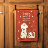 PRIMITIVES BY KATHY DOG CHRISTMAS KITCHEN TEA TOWEL ‘SANTA & I TALK SHIT ABOUT YOU’RE - Novelty Socks for Less