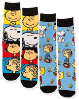 PEANUTS Gang Men’s 2 Pair Of Socks CHARLIE BROWN, LINUS, LUCY, SNOOPY - Novelty Socks And Slippers