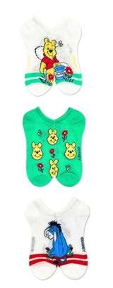 DISNEY WINNIE THE POOH Ladies 3 Pair Of No Show Socks EYEORE With Flowers