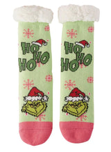 HOW THE GRINCH STOLE CHRISTMAS Ladies Sherpa Lined Gripper Bottom Slipper Socks (Choose Style) - Novelty Socks And Slippers
