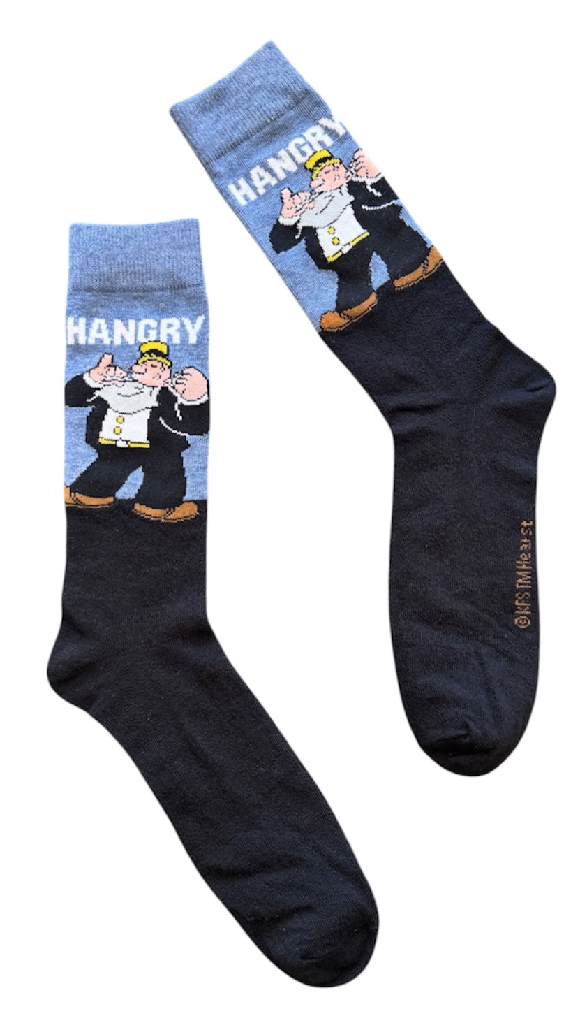 POPEYE THE SAILOR Men’s WIMPY THE MOOCHER ‘HANGRY’ SOCKS - Novelty Socks And Slippers