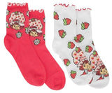 STRAWBERRY SHORTCAKE Ladies 2 Pair Of Socks - Novelty Socks And Slippers