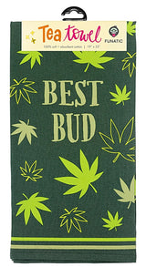 FUNATIC Brand MARIJUANA KITCHEN TEA TOWEL ‘BEST BUD’ - Novelty Socks for Less