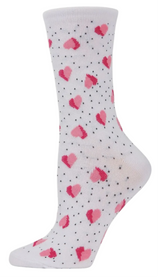 MeMoi Brand Ladies VALENTINES DAY Socks Floating Hearts All Over - Novelty Socks And Slippers