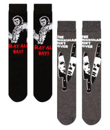 HALLOWEEN II Men’s 2 Pair Of MICHAEL MYERS Socks ‘THE NIGHTMARE ISN’T OVER’ - Novelty Socks And Slippers
