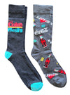 COCA-COLA Soda Men’s 2 Pair Of Socks ALWAYS FRESH, ALWAYS COOL - Novelty Socks And Slippers