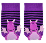 BOOGIE TOES Brand Unisex Baby PURPLE DRAGON Rattle Gripper Bottom Socks By Piero Liventi - Novelty Socks And Slippers