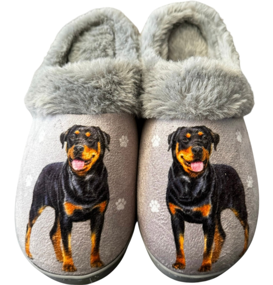 SNUGGS Memory Foam ROTTWEILER Dog Non Slip Slippers By E&S Pets (Choose Size) - Novelty Socks And Slippers