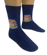SORRY I’M BOOKED Adult Unisex STACK OF BOOKS Socks NICE ENOUGH MERCH BY FUNATIC Brand - Novelty Socks And Slippers