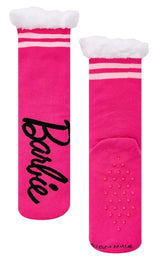 BARBIE DOLL Ladies Gripper Bottom Sherpa Lined Slipper Socks - Novelty Socks And Slippers