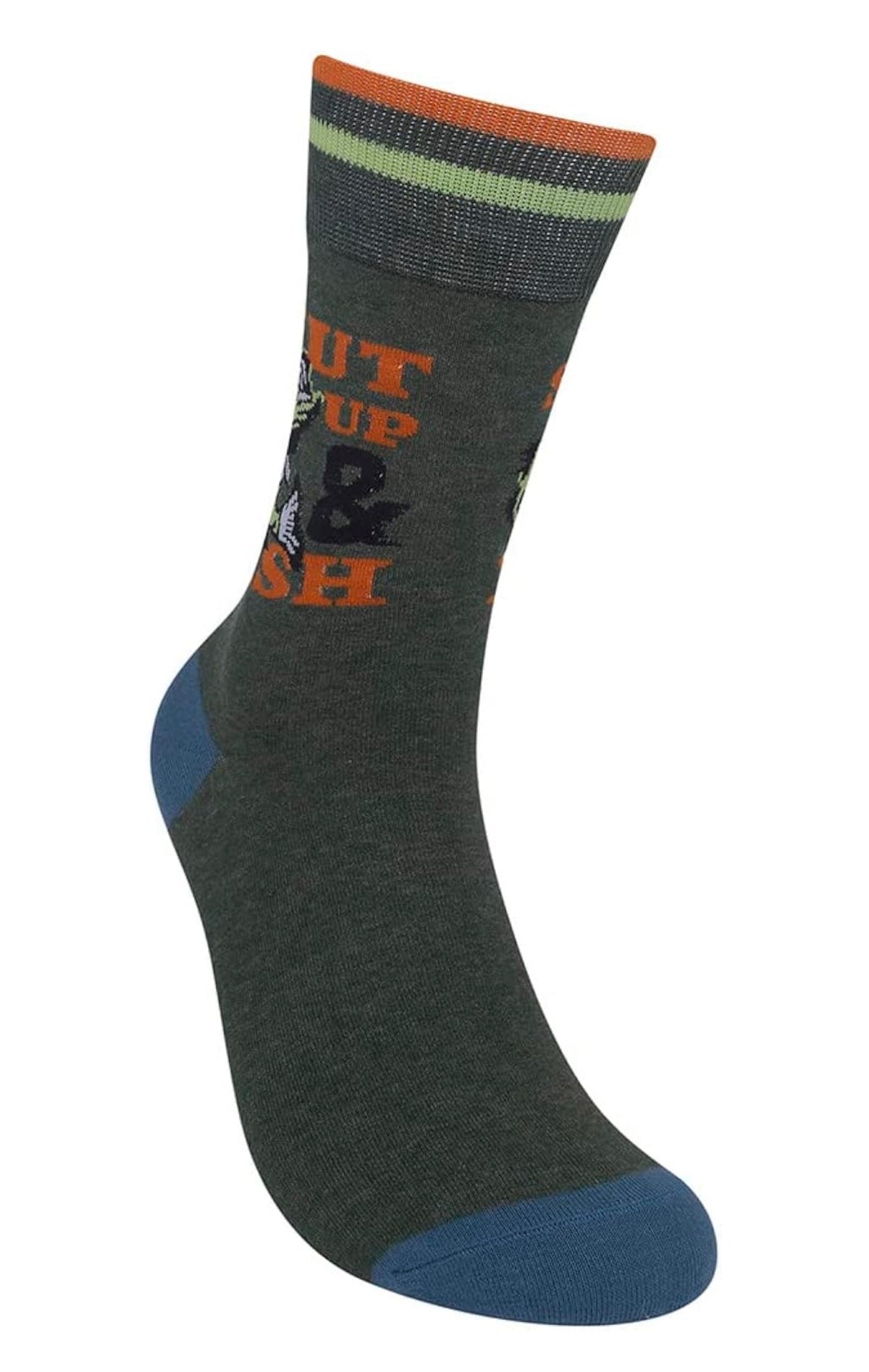SHUT UP & FISH Adult Unisex FISHING Socks FUNATIC Brand - Novelty Socks And Slippers