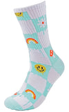 PARQUET Brand Ladies FLOWERS & MUSHROOM Athletic Crew Socks (CHOOSE PATTERN) - Novelty Socks for Less