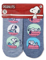 PEANUTS Ladies 10 Pair Of No Show Socks SNOOPY, CHARLIE BROWN, LUCY & SALLY - Novelty Socks And Slippers