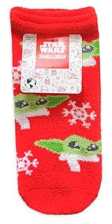 Disney THE MANDALORIAN Ladies BABY YODA CHRISTMAS 3 Pair Of Cozy Low Cut Socks - Novelty Socks And Slippers