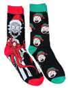 RICK & MORTY Men’s CHRISTMAS 2 Pair Of Socks With OCTOPUS Adult Swim - Novelty Socks And Slippers